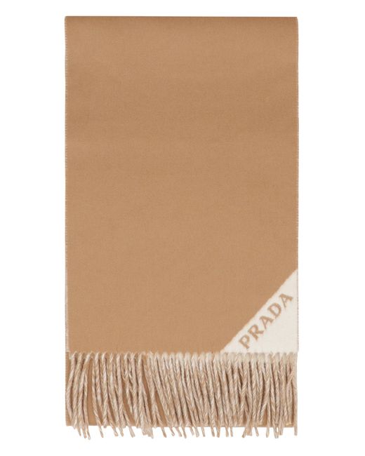 Sciarpa double in cashmere di Prada in Natural