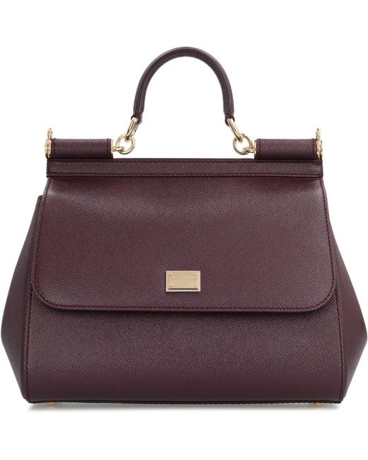 Dolce & Gabbana Purple Sicily Big Leather Handbag