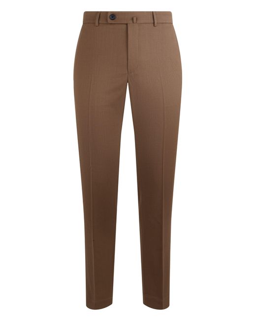 Slowear Brown Slim-Fit Straight-Leg Trousers With Soft Gloss Finish for men