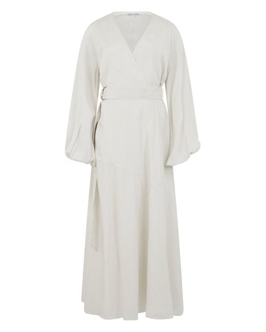 Veronica Beard White Maxi Dress With Long Sleeves