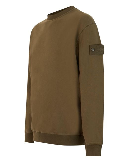 Stone Island Green Sweatshirt With Crew Neck for men