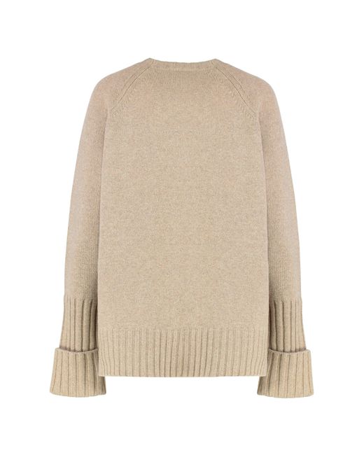 Tory Burch Natural Sweater With A Round Neck