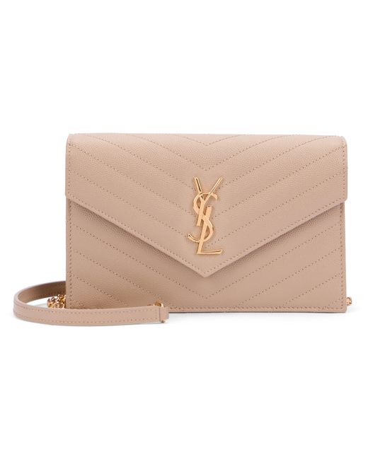 Saint Laurent Pink Pochette Cassandre With Chain