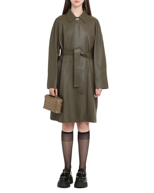 Fendi Gray Leather Jacket
