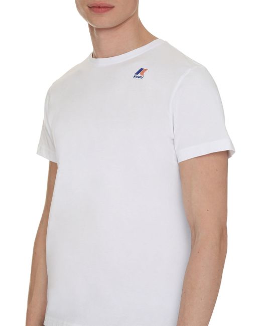 K-Way White Edouard Cotton Crew-neck T-shirt for men