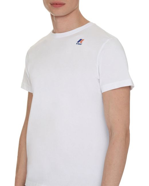 T-shirt girocollo Edouard in cotone di K-Way in White da Uomo