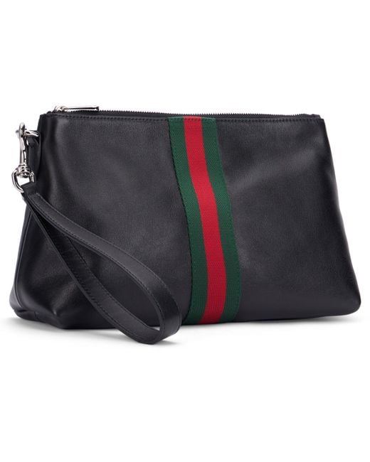 Gucci Black Clutch Web Trademark Small for men
