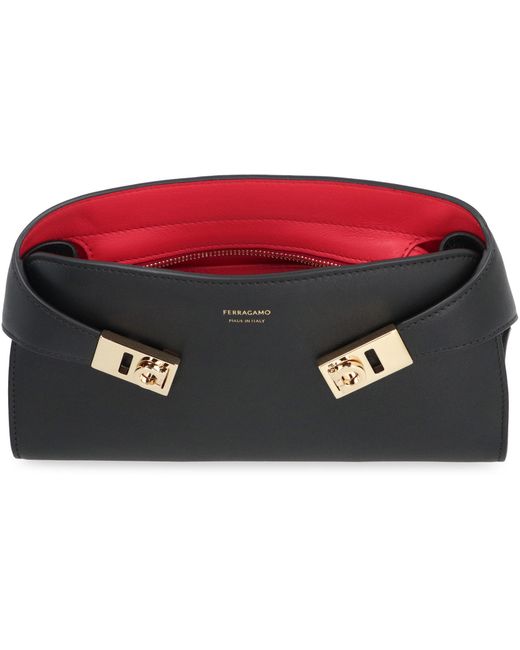 Ferragamo Black Hug Leather Crossbody Bag