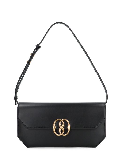 Bally Black Emblem Folio Leather Shoulder Bag