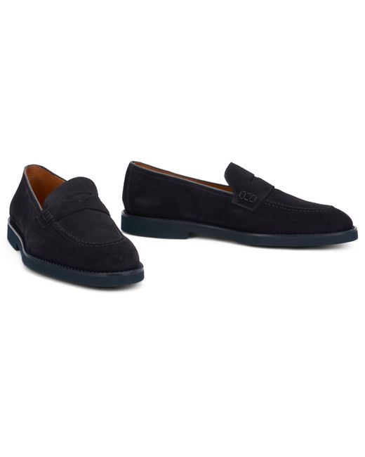Doucal's Black Suede Loafers for men