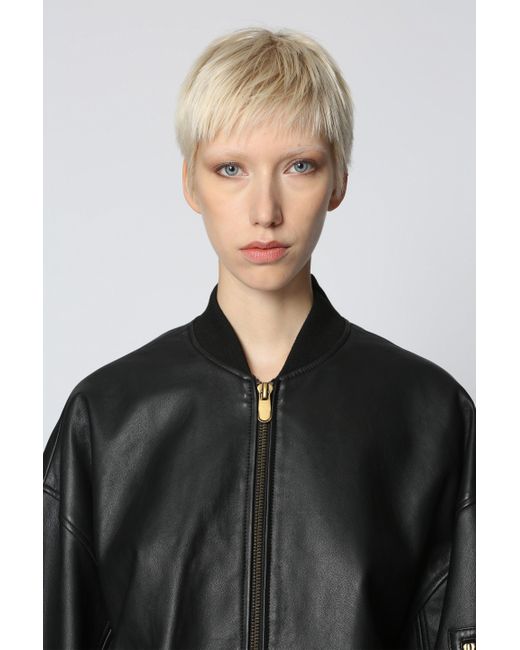 Pinko Black Monterosi Leather Jacket