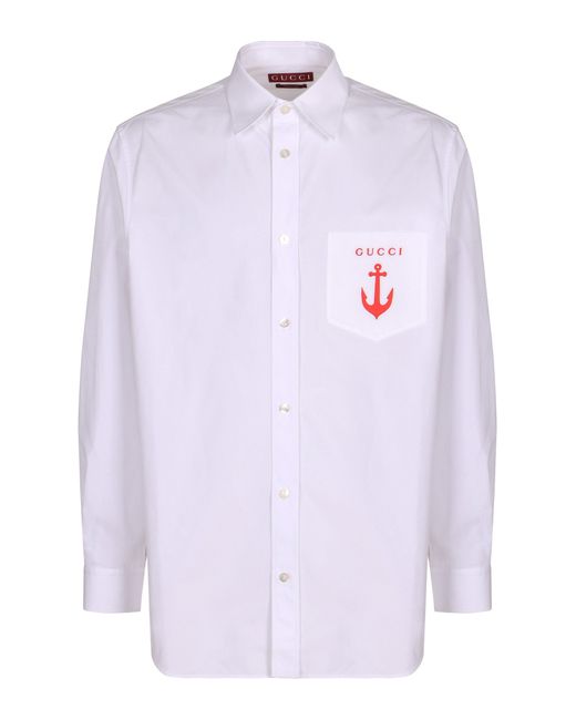 Gucci White Cotton Shirt for men
