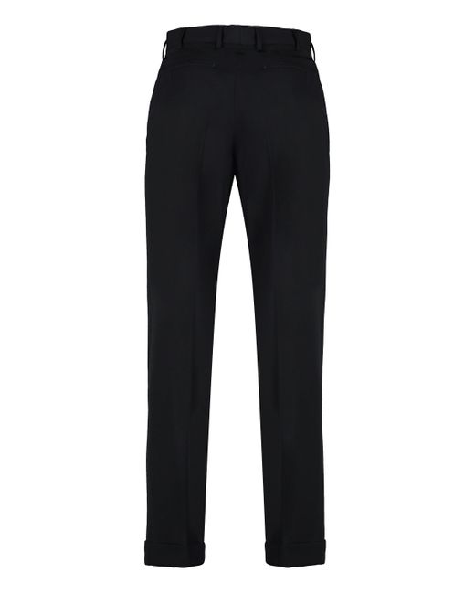 PT01 Black Virgin Wool Trousers for men