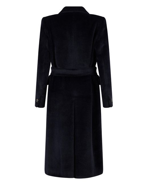 0205 Tagliatore Black Double-Breasted Wool Coat