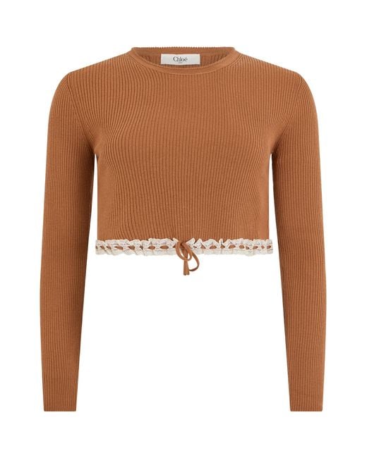 Chloé White Cropped Sweater