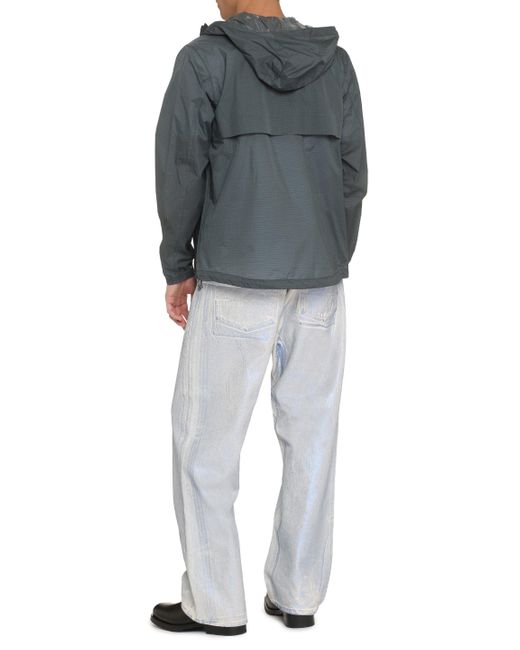 K-Way Gray Cleon Hooded Nylon Jacket for men