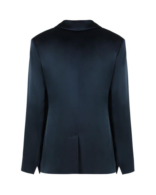Max Mara Blue Guido Satin Blazer