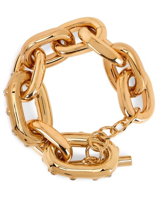 Rabanne Metallic Bracelet Xl Link With Rhinestones