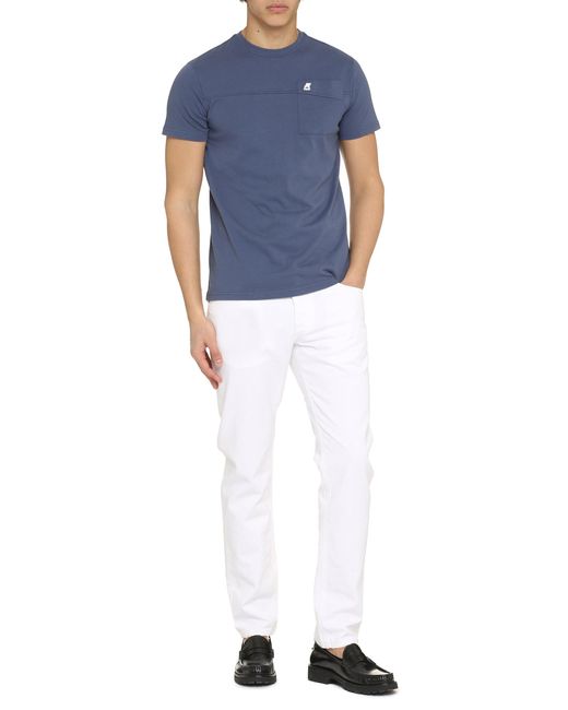 K-Way Blue Logo Cotton T-shirt for men