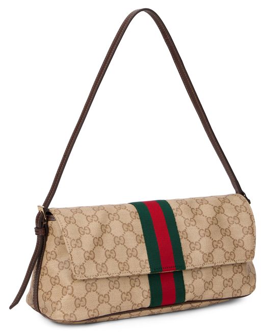 Borsetta a spalla con Monogram di Gucci in Brown