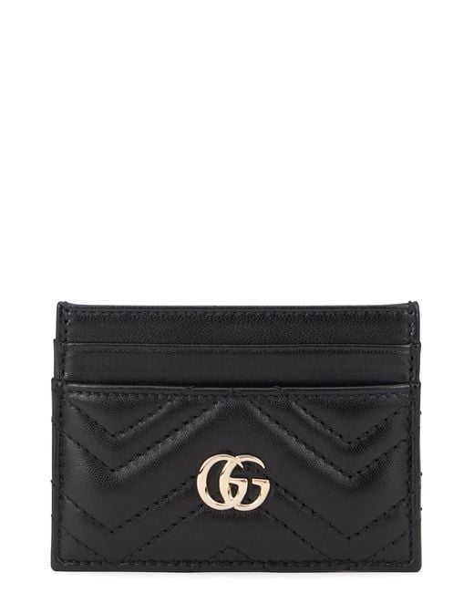 Gucci Black Gg Marmont Card Holder