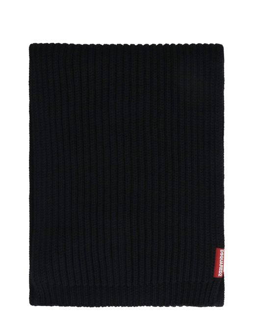 DSquared² Black Hat And Scarf Set for men