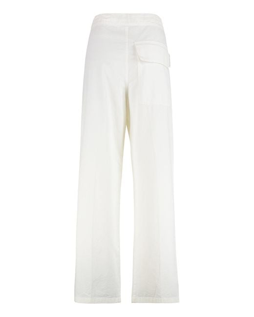 Victoria Beckham White Cotton Trousers