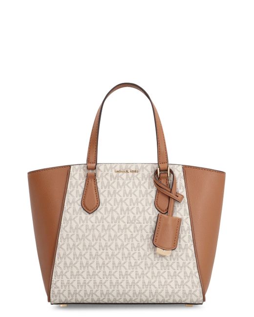 Tote bag Taryn in tela spalmata di MICHAEL Michael Kors in Brown