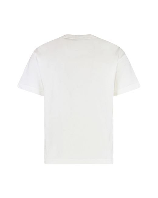 Palm Angels White Cotton Crew-Neck T-Shirt for men