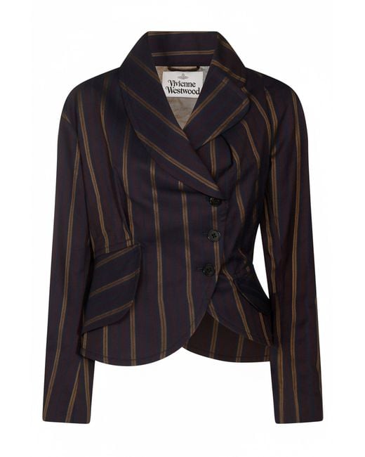 Vivienne Westwood Black Cotton Striped Jacket