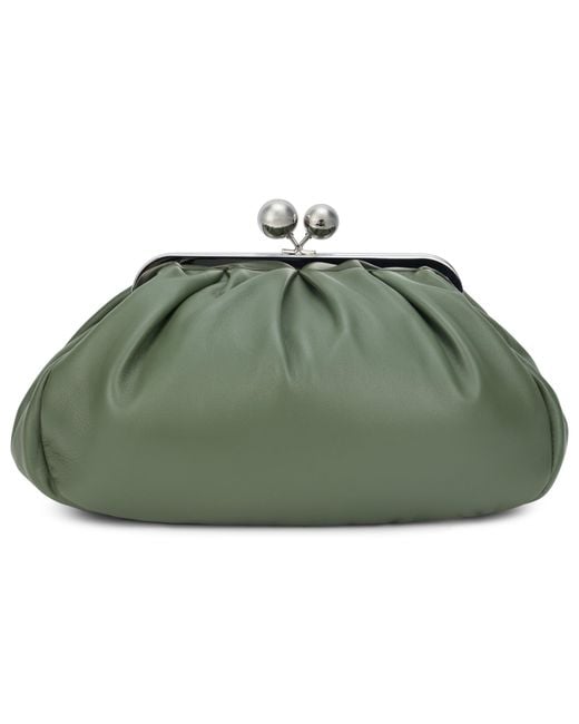 Weekend by Maxmara Green Clutch With Metal Closure
