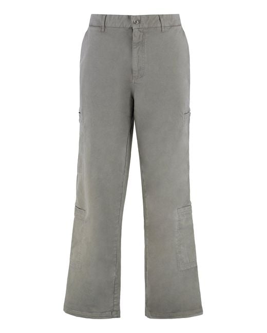 Represent Gray Stretch Cotton Trousers for men