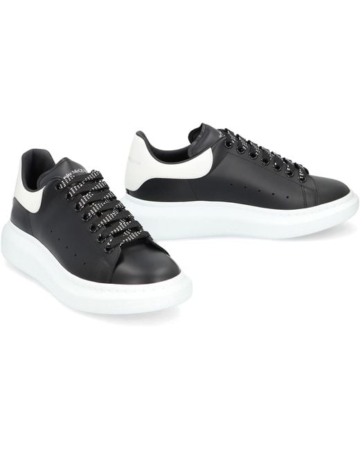 McQueen Black Leather Chunky Sneakers for men