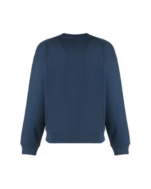 Felpa girocollo in cotone di Maison Kitsuné in Blue
