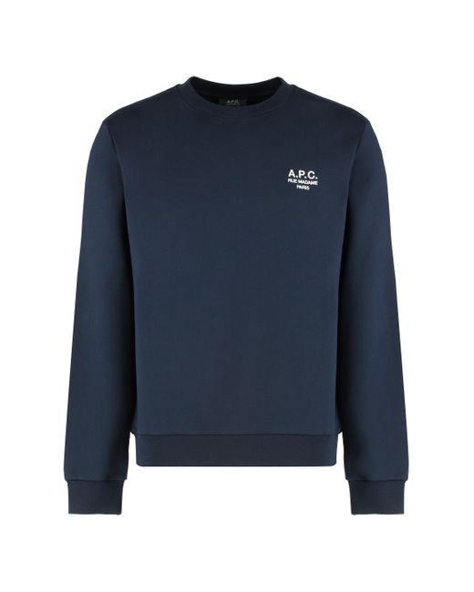 Felpa girocollo Standard Rue Madame in cotone di A.P.C. in Blue da Uomo