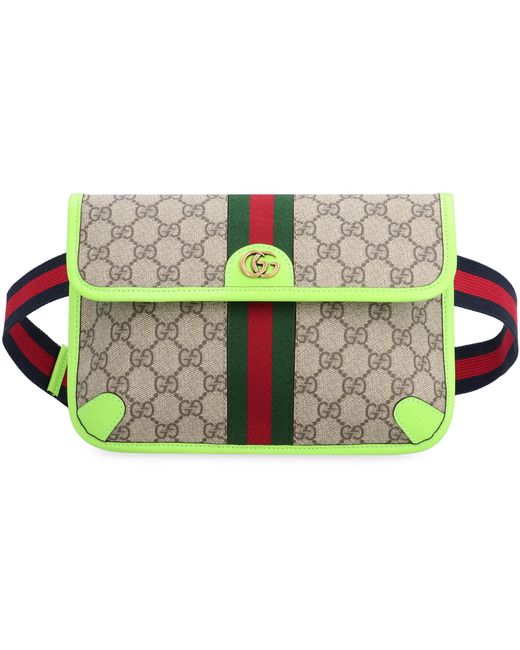 Gucci Green Mini Gg Supreme Fabric Belt Handbag for men