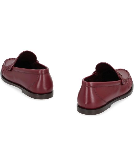 Saint Laurent Purple Laurent Leather Loafers