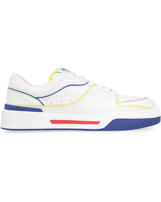 Dolce & Gabbana White New Roma Leather Low-top Sneakers for men