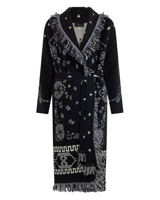 Alanui Black Long Cardigan With Belt