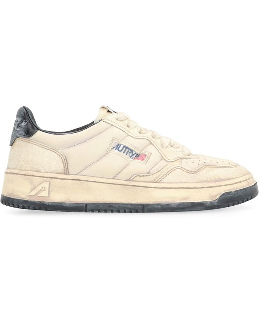 Autry White Medalist Leather Low-Top Sneakers