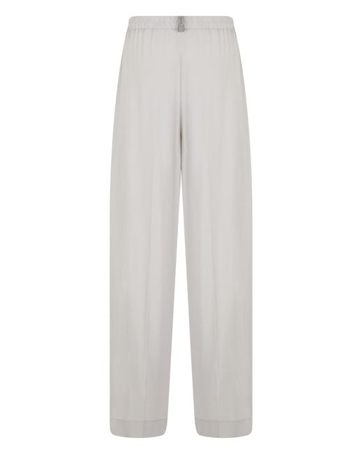 Fabiana Filippi White Wide High-Waisted Pants