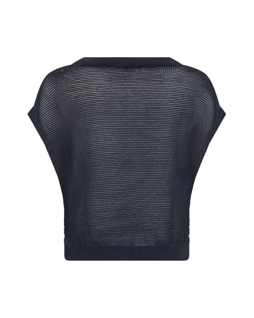 Peserico Blue Short-Sleeve Cardigan