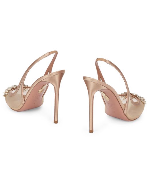 Aquazzura White Slingback Crystal Firework 105