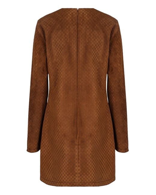 Gucci Brown Leather Mini Dress