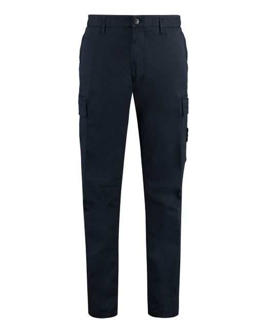 Stone Island Blue Cotton Cargo-trousers for men