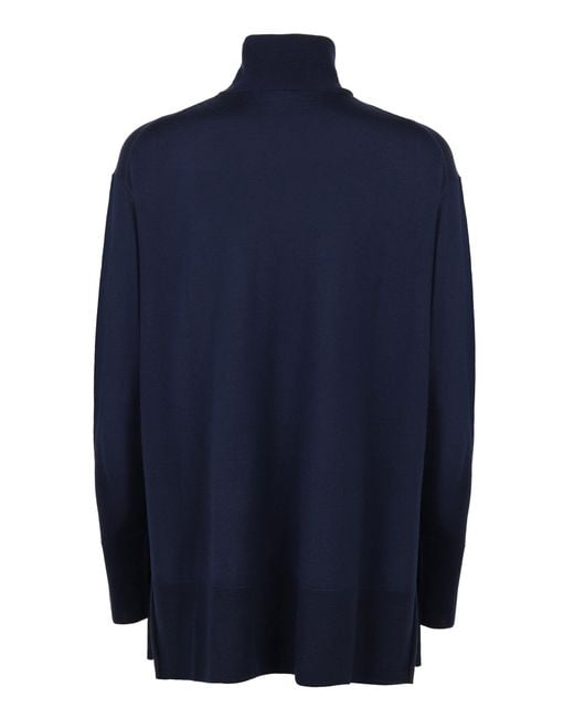 Aspesi Blue Cashmere Turtleneck Pullover