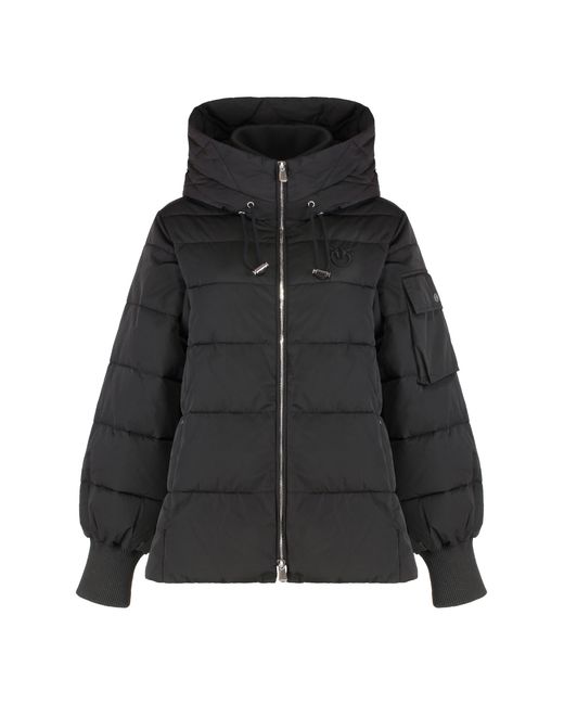Pinko Black Crusca Hooded Short Down Jacket