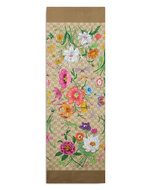 Gucci Green Floral Scarf