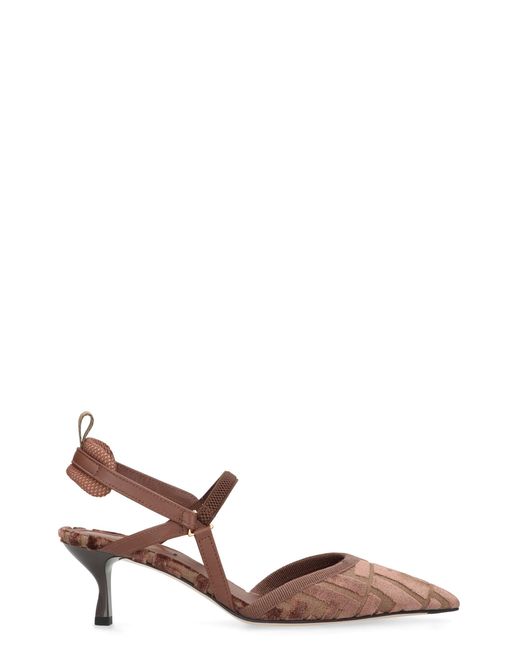 Fendi White Colibrì Lite Pointy-Toe Slingbacks