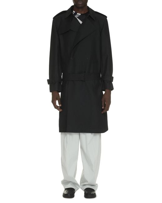 Burberry Black Regular Trench Coat for men